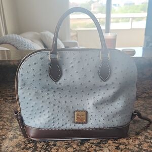 Dooney & Bourke Light Blue and Dark Brown Satchel